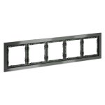 Рамка стеклянная VOLTUM S70 на 5 постов, (титан, стекло) (VLS110506)