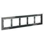 Рамка стеклянная VOLTUM S70 на 5 постов, (графит, стекло) (VLS110507)