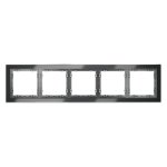 Рамка стеклянная VOLTUM S70 на 5 постов, (графит, стекло) (VLS110507)
