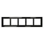 Рамка стеклянная VOLTUM S70 на 5 постов, (черный,стекло) (VLS110508)