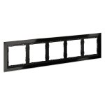 Рамка стеклянная VOLTUM S70 на 5 постов, (черный,стекло) (VLS110508)