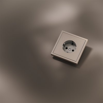 Накладка для розетки с заземлением, S70 Metal (платина) Накладка для розетки с заземлением, S70 Metal (платина)