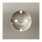 Накладка для розетки с заземлением, S70 Metal (никель)
