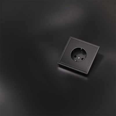 Накладка для розетки с заземлением, S70 Metal (антрацит) Накладка для розетки с заземлением, S70 Metal (антрацит)