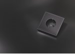 Накладка для розетки с заземлением и защитными шторками, S70 Metal (антрацит)