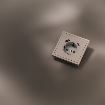 Накладка для розетки с заземлением и защитными шторками, с USB A+C, S70 Metal (платина) Накладка для розетки с заземлением и защитными шторками, с USB A+C, S70 Metal (платина)