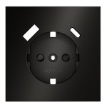 Накладка для розетки с заземлением и защитными шторками, с USB A+C, S70 Metal (антрацит)