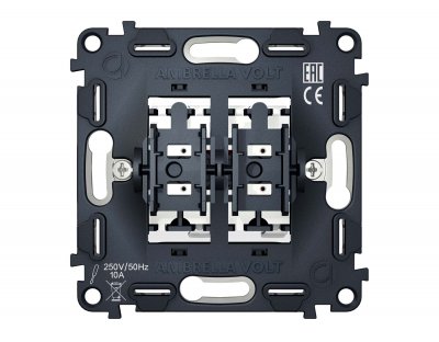 Механизм 2-клавишного проходного выключателя 10A-250V QUANT VM120 Ambrella Volt Механизм 2-клавишного проходного выключателя 10A-250V QUANT VM120 Ambrella Volt