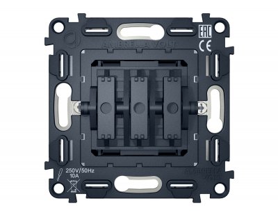 Механизм 3-клавишного выключателя 10A-250V QUANT VM133 Ambrella Volt Механизм 3-клавишного выключателя 10A-250V QUANT VM133 Ambrella Volt