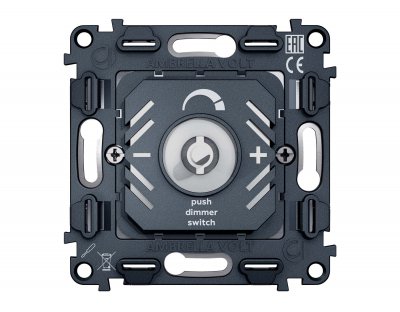 Механизм светорегулятора универсального поворотно-нажимного 25-600W/LED 5-300W QUANT VM136 Ambrella Volt Механизм светорегулятора универсального поворотно-нажимного 25-600W/LED 5-300W QUANT VM136 Ambrella Volt