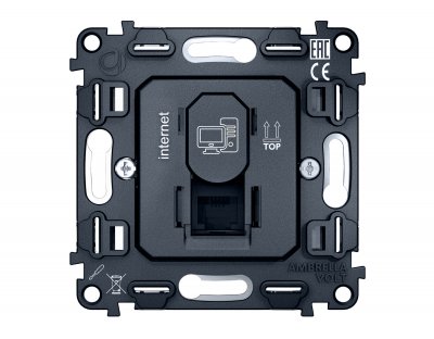 Механизм компьютерной розетки RJ-45 (8P8C) CAT6 1000 Base-T с автоматической защитной шторкой QUANT VM188 Ambrella Volt Механизм компьютерной розетки RJ-45 (8P8C) CAT6 1000 Base-T с автоматической защитной шторкой QUANT VM188 Ambrella Volt