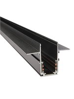 Шинопровод скрытой установки магнитный 20 мм, длина 1м, черный Vitaluce VT0200022-01