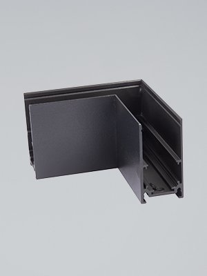 Коннектор угловой горизонт. 20 мм магнитный 80*80 мм для накладного шинопровода, черный Vitaluce VT0200025-01