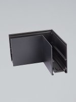 Коннектор угловой горизонт. 20 мм магнитный 80*80 мм для накладного шинопровода, черный Vitaluce VT0200025-01