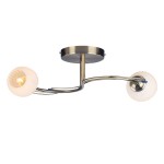 Светильник потолочный Valloni-CL60E27*2AB металл, стекло E27*60W*2