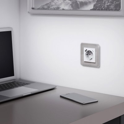 Рамка из стекла на 1 пост Elite дымчатый W0012417 Рамка из стекла на 1 пост Elite дымчатый W0012417