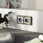 Рамка из поликарбоната на 2 поста Stark графит матовый W0021864