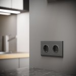 Рамка из поликарбоната на 2 поста Stark графит матовый W0021864