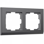 Рамка из поликарбоната на 2 поста Stark графит матовый W0021864