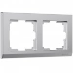 Рамка из поликарбоната на 2 поста Stark серебряный матовый W0021865