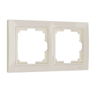 Рамка из поликарбоната на 2 поста Snabb Basic слоновая кость W0022003