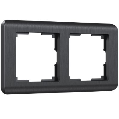 Рамка из поликарбоната на 2 поста Stream графит W0022104