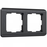 Рамка из поликарбоната на 2 поста Stream графит W0022104