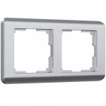 Рамка из поликарбоната на 2 поста Stream серебряный W0022106