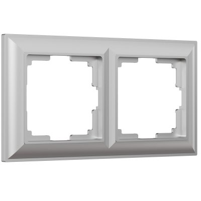Рамка из поликарбоната на 2 поста Fiore серебряный W0022206