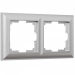 Рамка из поликарбоната на 2 поста Fiore серебряный W0022206