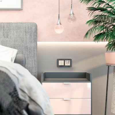 Рамка из стекла на 2 поста Elite графит W0022440