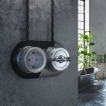 Рамка из стекла на 2 поста черный W0025108