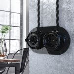 Рамка из стекла на 2 поста черный W0025108