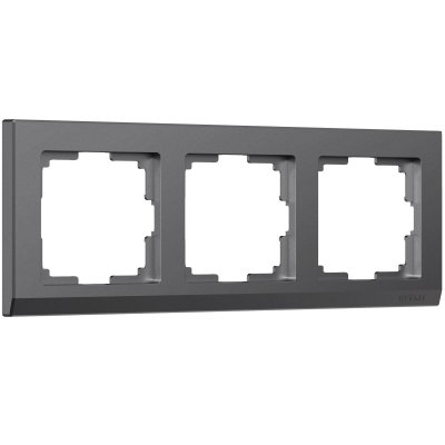 Рамка из поликарбоната на 3 поста Stark графит матовый W0031864 Рамка из поликарбоната на 3 поста Stark графит матовый W0031864