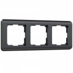 Рамка из поликарбоната на 3 поста Stream графит W0032104