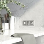 Рамка из поликарбоната на 3 поста Fiore серебряный W0032206