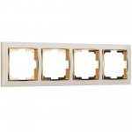 Рамка из поликарбоната на 4 поста Snabb слоновая кость/золото W0041932
