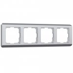 Рамка из поликарбоната на 4 поста Stream серебряный W0042106