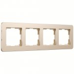 Рамка из металла на 4 поста Platinum шампань W0042611