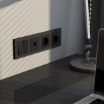 Рамка из стекла на 4 поста Senso черный soft-touch W0043108