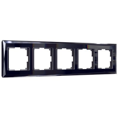 Рамка из стекла на 5 постов Diamant черный W0051208 Рамка из стекла на 5 постов Diamant черный W0051208
