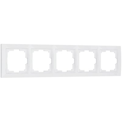 Рамка из поликарбоната на 5 постов Snabb Basic белый W0052001