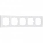 Рамка из поликарбоната на 5 постов Snabb Basic белый W0052001