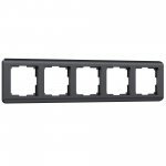 Рамка из поликарбоната на 5 постов Stream графит W0052104