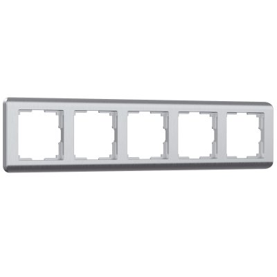 Рамка из поликарбоната на 5 постов Stream серебряный W0052106
