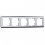 Рамка из поликарбоната на 5 постов Stream серебряный W0052106