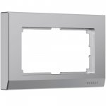 Рамка из пластика для двойной розетки Stark серебряный W0081806