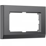Рамка из поликарбоната для двойной розетки Stark графит матовый W0081864