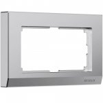 Рамка из поликарбоната для двойной розетки Stark серебряный матовый W0081865