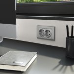 Рамка из поликарбоната для двойной розетки Stark серебряный матовый W0081865